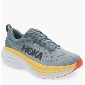 Hoka One One Bondi 8 Blue Running Shoes Mens 12 2E Wide UK 11.5 EU 46 2/3